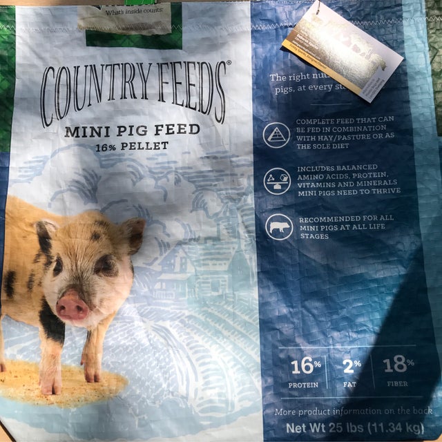 Nutrena mini pig Debby s Feed Sack Tote Bags